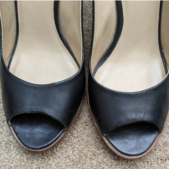 Faith Open Toe Sling Back Shoes, Black, Size 7/7.5 - Picture 7 of 15